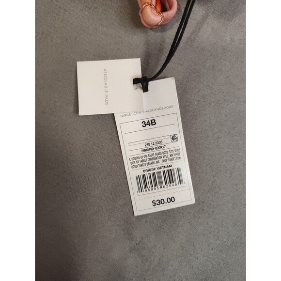 Women's Shade and Shore Upside Down Triangle Bikini Top Pink Tie Dye 34B - Picture 7 of 7